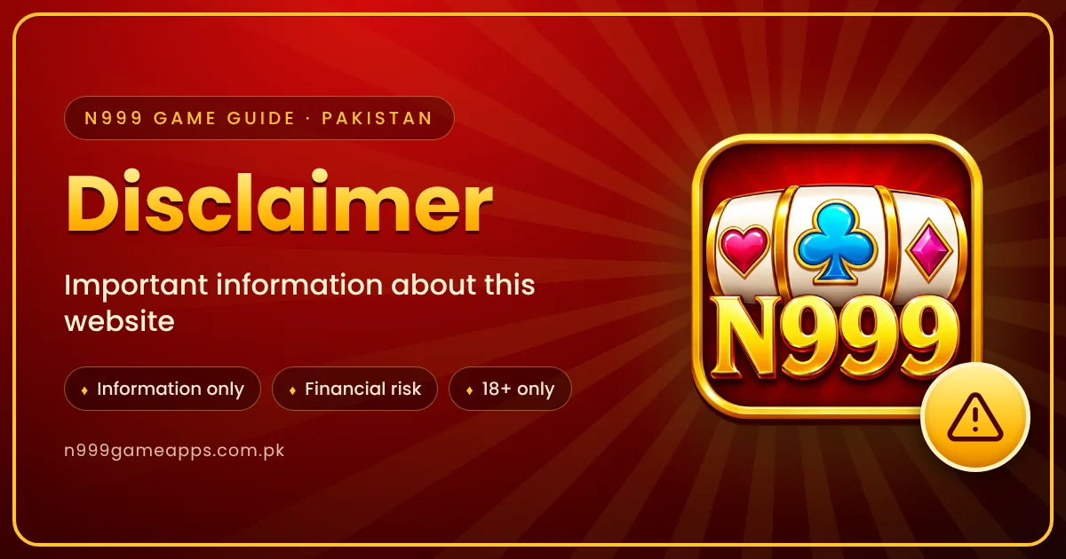 N999 Game Guide disclaimer – important information about this website