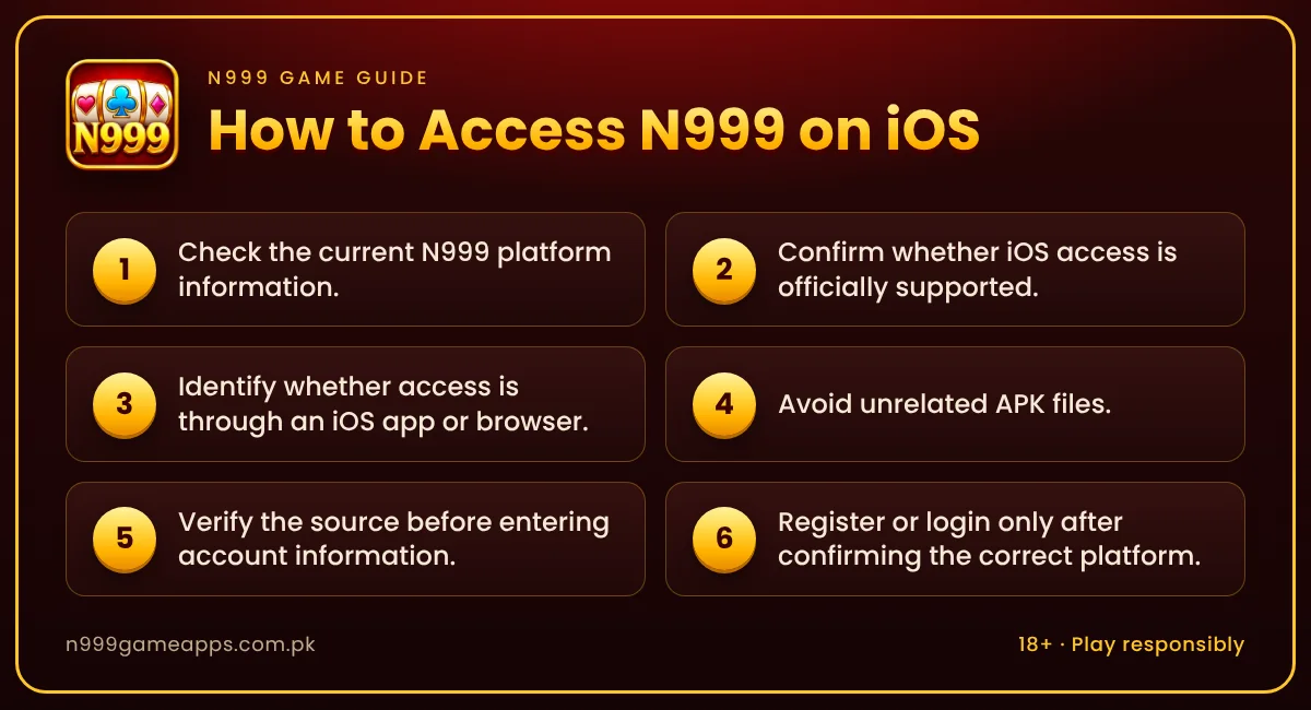 Infographic: 6 steps to access N999 on iPhone and iPad